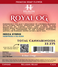 Huron Hemp - CBD Flower - Royal OG 0.5oz